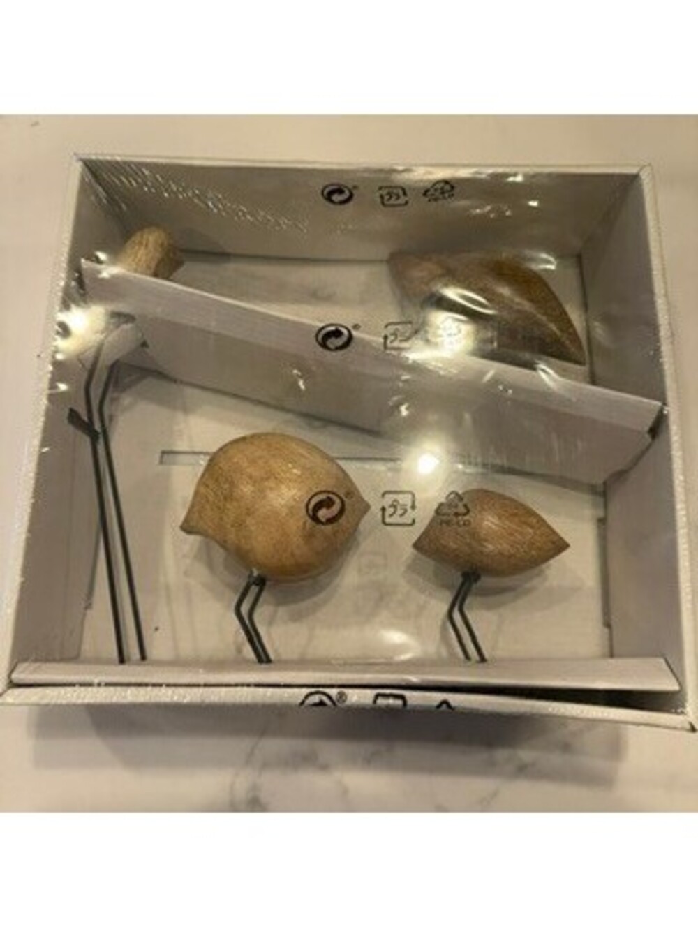 IKEA FISKELÄGE Minimalist Wooden Bird Decor Set - 4 Piece Scandinavian Figurines